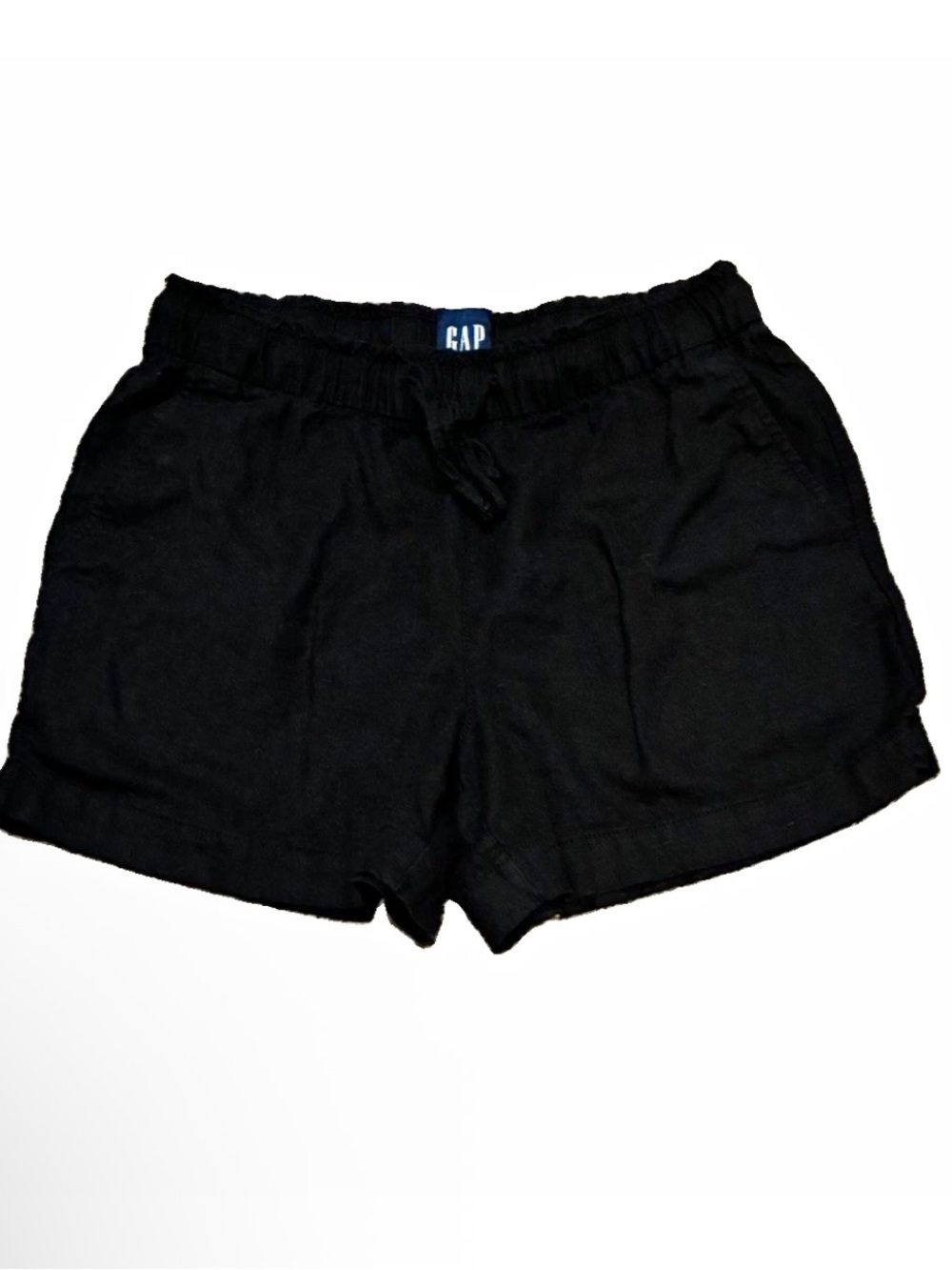 GAP Women’s Black Casual Drawstring Shorts Linen Blend Size XS